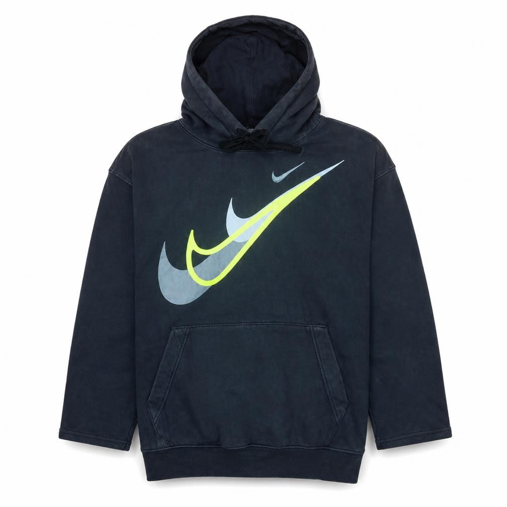 Nike Men Black Pullover Hoodie Small Graphic Print Cotton Blend