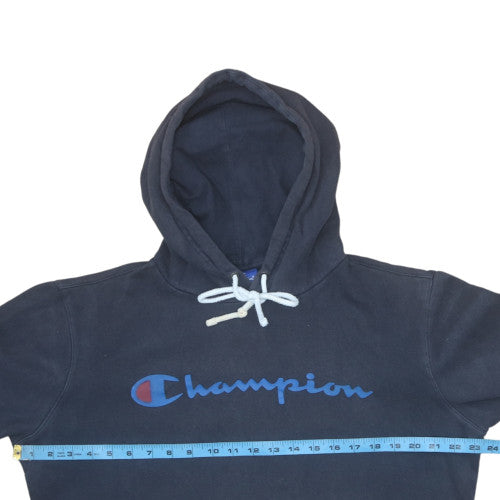 Champion Men's Blue Pullover Hoodie Medium Logo Fleece Sweatshirt