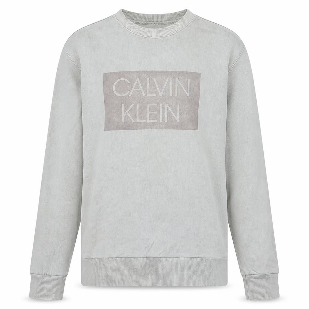 Calvin Klein Men Beige Logo Pullover Sweatshirt M Regular Fit