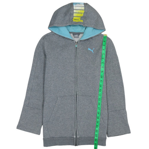 Puma Boys Grey Full Zip Hoodie Age 13-14 Years Cotton Blend