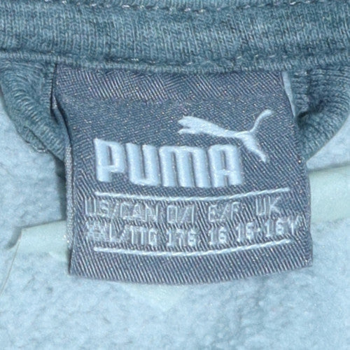 Puma Boys Grey Full Zip Hoodie Age 13-14 Years Cotton Blend