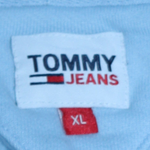 Tommy Jeans Womens Light Blue XL Pullover Hoodie 100% Cotton