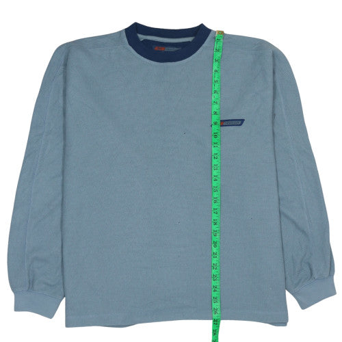 Reebok Men Blue Pullover Sweatshirt L Crew Neck Logo Sportswear