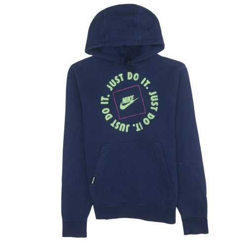 Nike Men's Blue XS Pullover Hoodie Just Do It Graphic Logo Sweatshirt