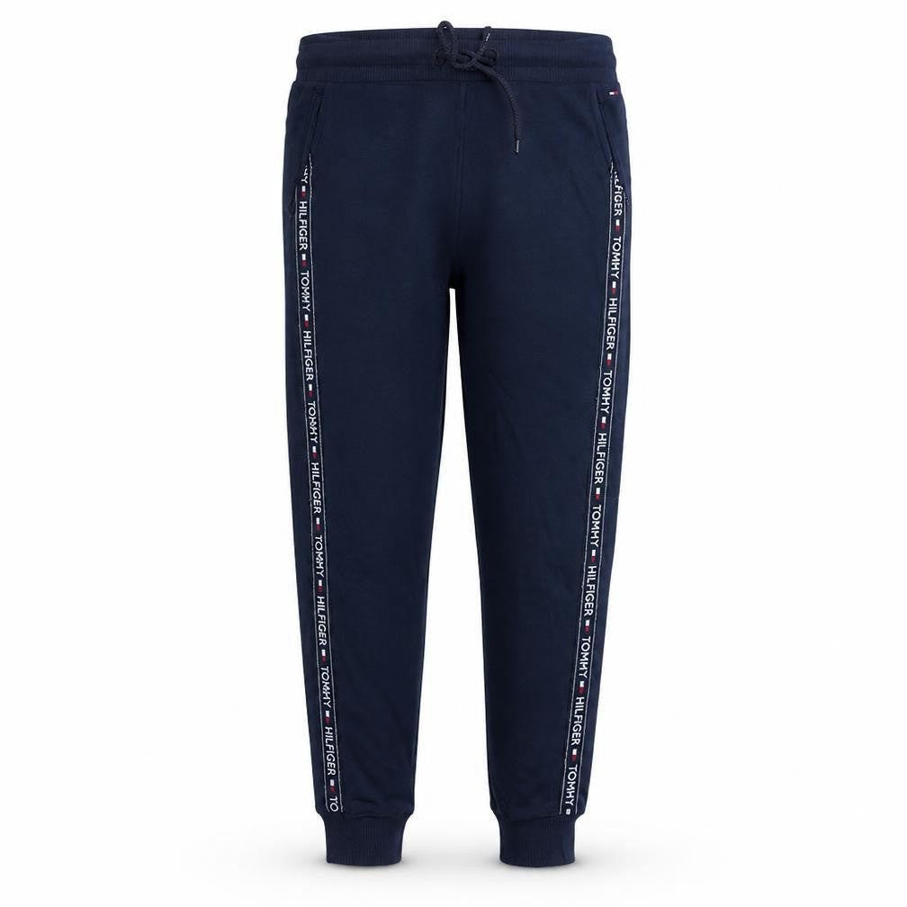 Tommy Hilfiger Men Blue Jogger Trousers S Regular Fit Logo Tape
