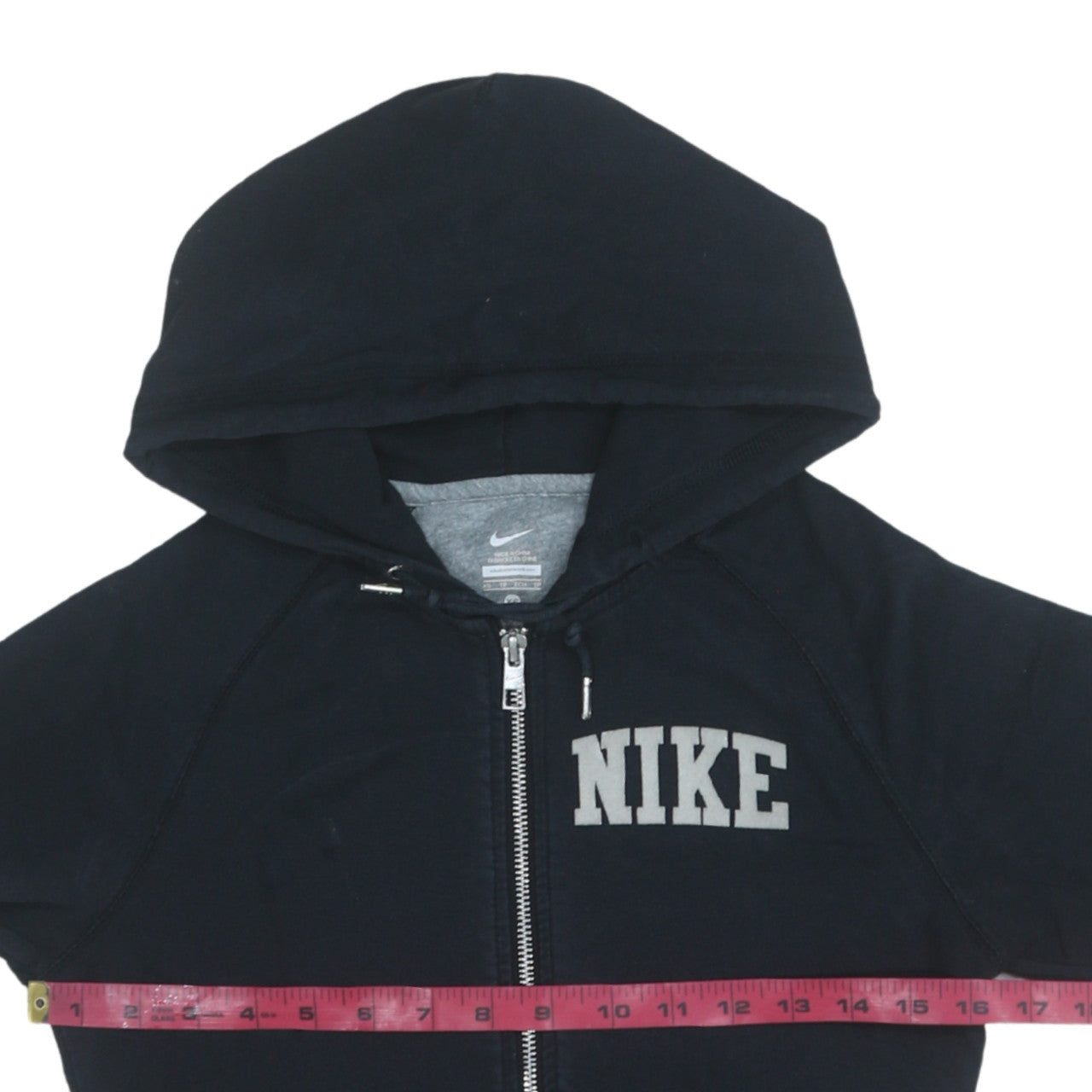 Nike Womens Black Full Zip Hoodie XS Cotton Blend