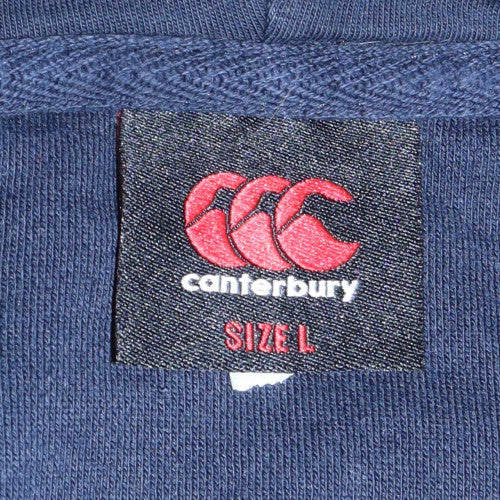 Canterbury Men's Blue Pullover Hoodie L Sports Fleece Rugby