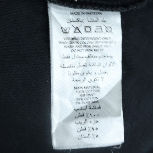 Adidas Women Black Size 12 Ringer T-Shirt Jersey Cotton Slim Fit