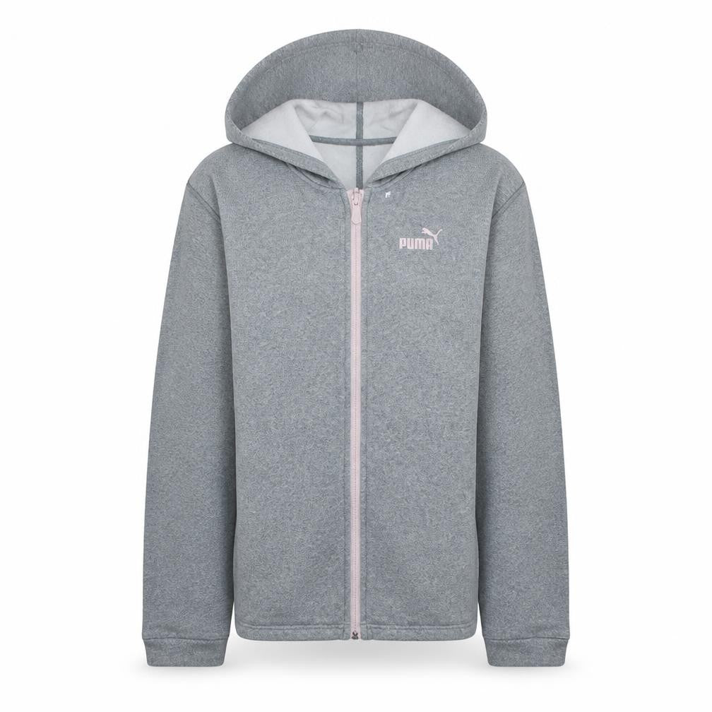 Puma Girls Grey Full Zip Hoodie 15-16 Years Fleece Sportswear