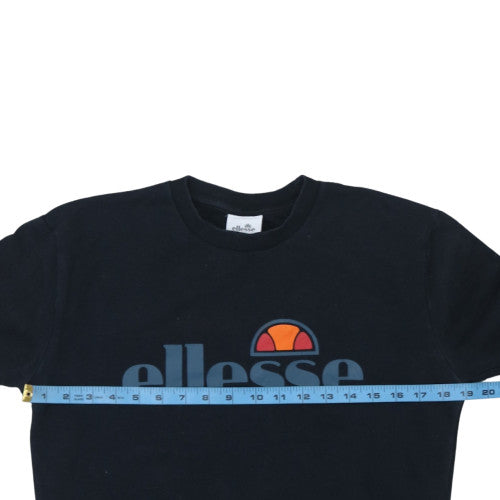 Ellesse Womens Black UK 10 Pullover Sweatshirt Cotton Blend Logo