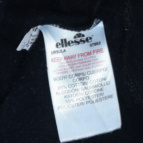 Ellesse Womens Black UK 10 Pullover Sweatshirt Cotton Blend Logo