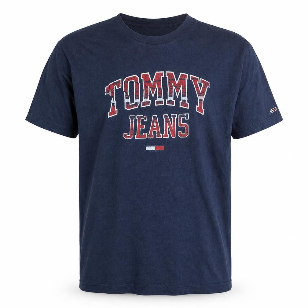 Tommy Jeans Men's Navy Short Sleeve Cotton Graphic T-Shirt Size L