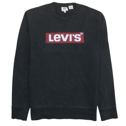 Levi's Men's Black Small Graphic Logo Pullover Sweatshirt