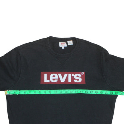 Levi's Men's Black Small Graphic Logo Pullover Sweatshirt