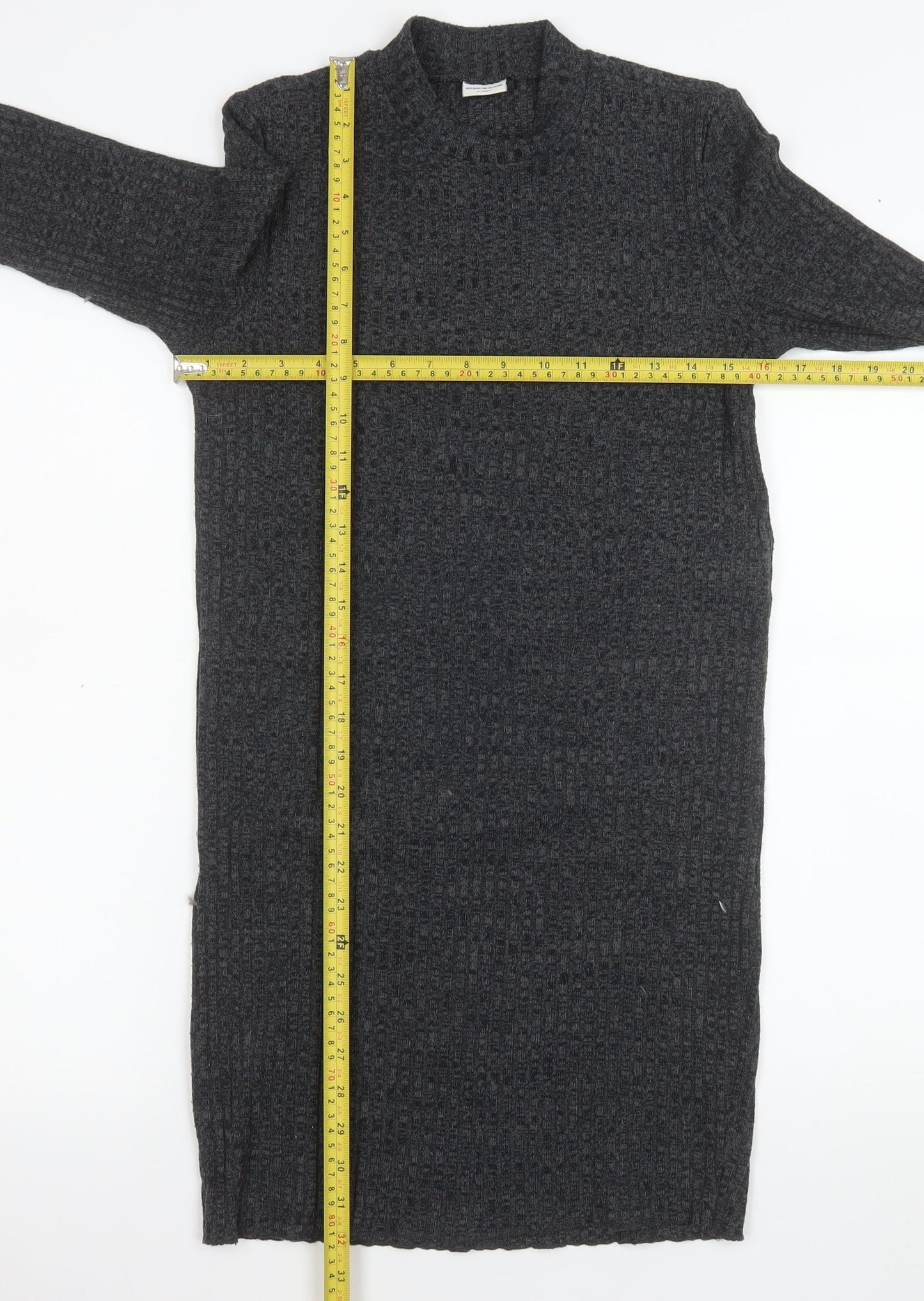 Jacqueline de Yong Womens Grey XS Knit Bodycon Dress