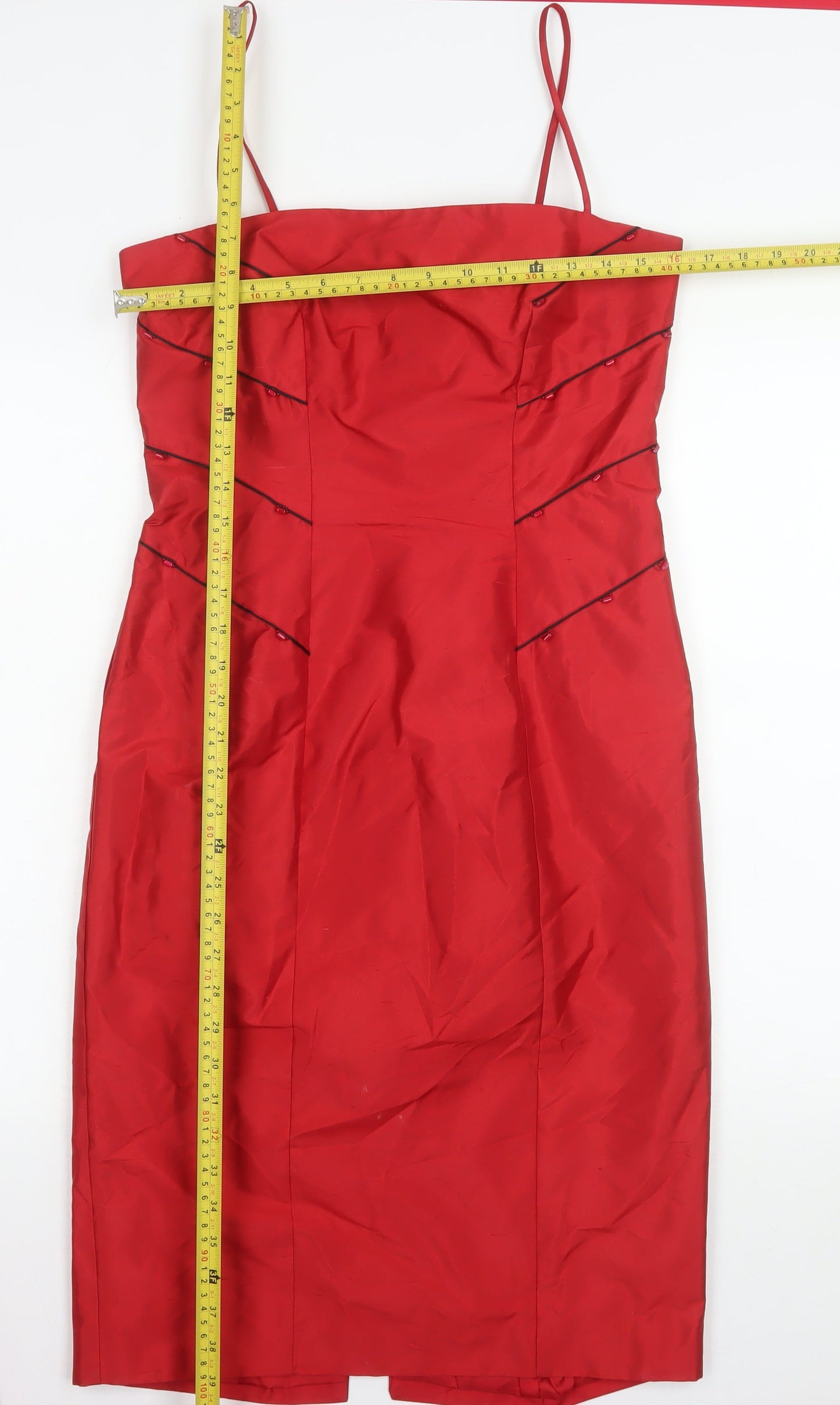 Petrovitch & Robinson Red Silk Skirt Suit Dress Set Women UK 12