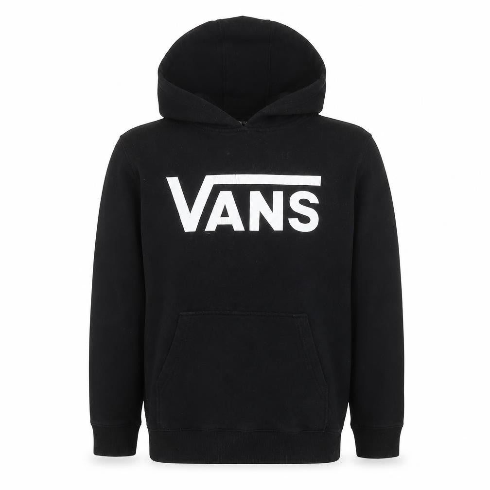 Vans Boys Black Pullover Hoodie Medium Graphic Print Fleece Skate Sweatshirt