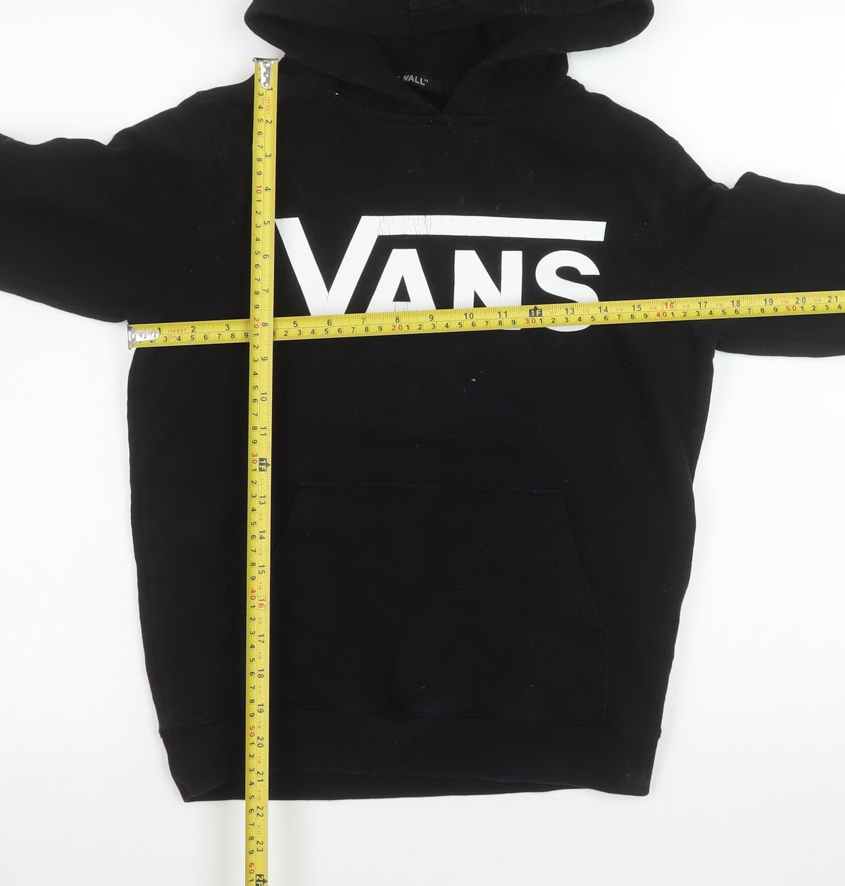 Vans Boys Black Pullover Hoodie Medium Graphic Print Fleece Skate Sweatshirt