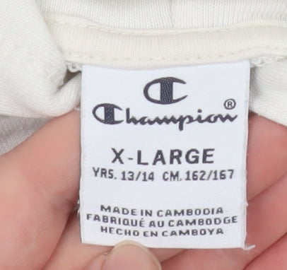 Champion Girls White Hooded Full Zip Basic Jacket 13-14 Years