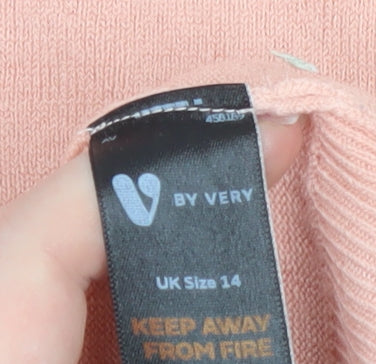 Very Women's Pink Mock Neck Long Sleeve Knit Jumper Size 14