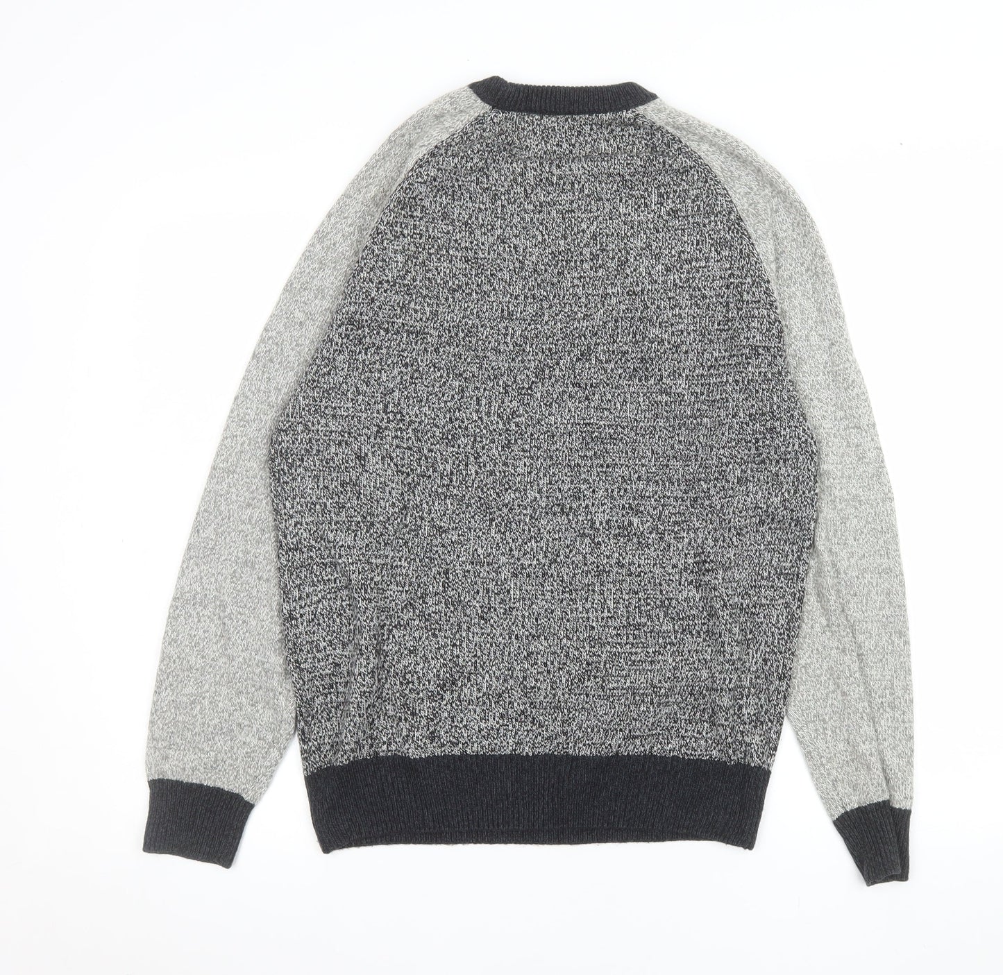 Next Men's Grey Chunky Knit Crew Neck Pullover Jumper Size M