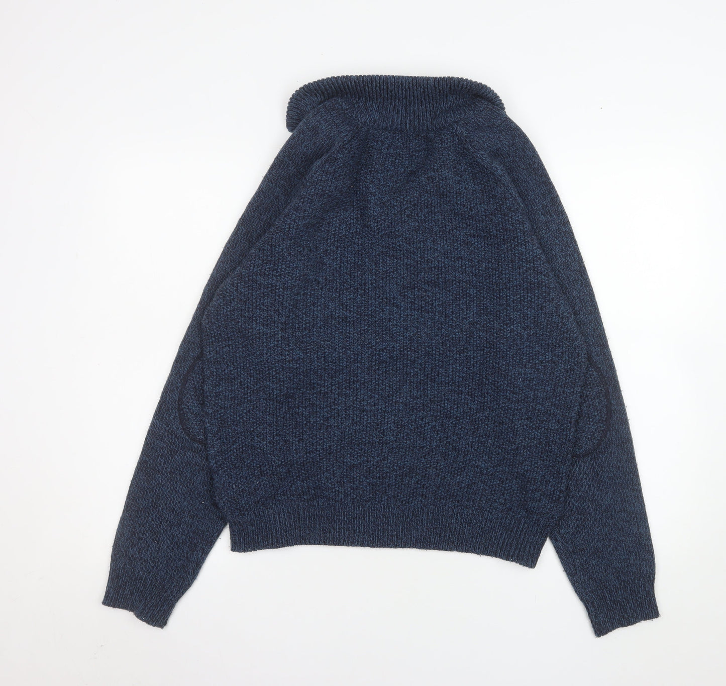 Tokyo Laundry Men's Blue Chunky Knit Henley Jumper Size M