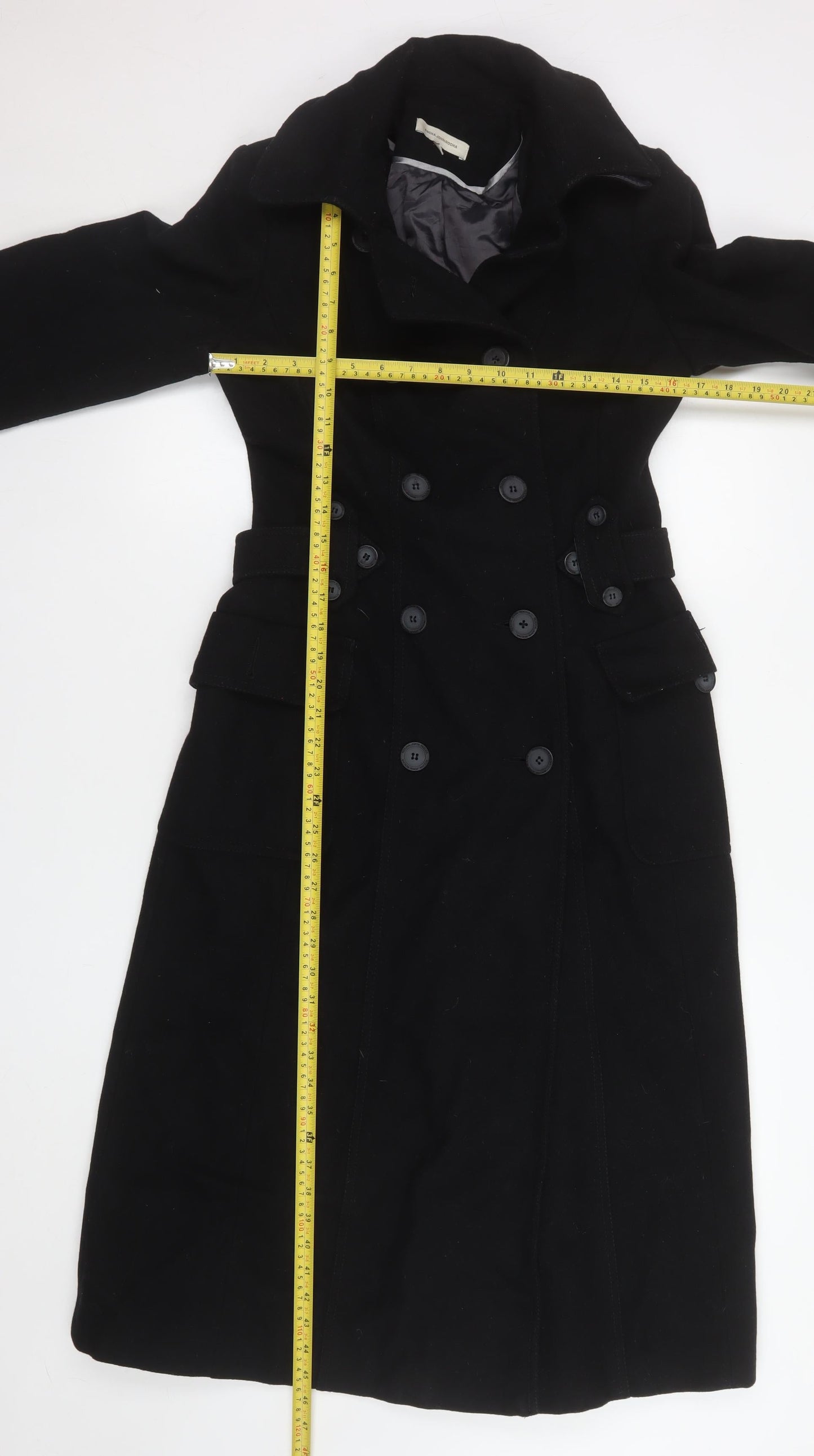 Rocha.John Rocha Women's Black Wool Trench Coat Size 10