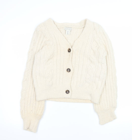 Ruby Moon Women’s Ivory Cable-Knit Button Cardigan Size S
