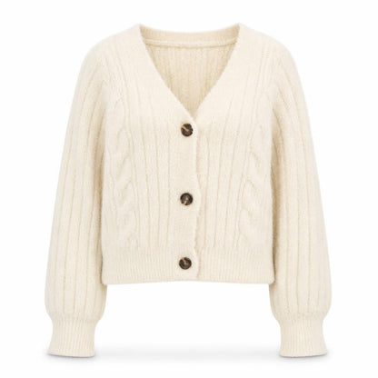 Ruby Moon Women’s Ivory Cable-Knit Button Cardigan Size S