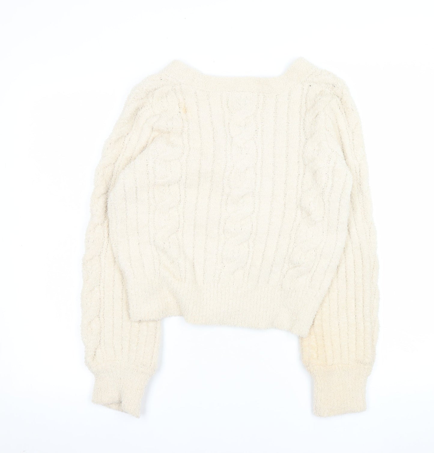 Ruby Moon Women’s Ivory Cable-Knit Button Cardigan Size S