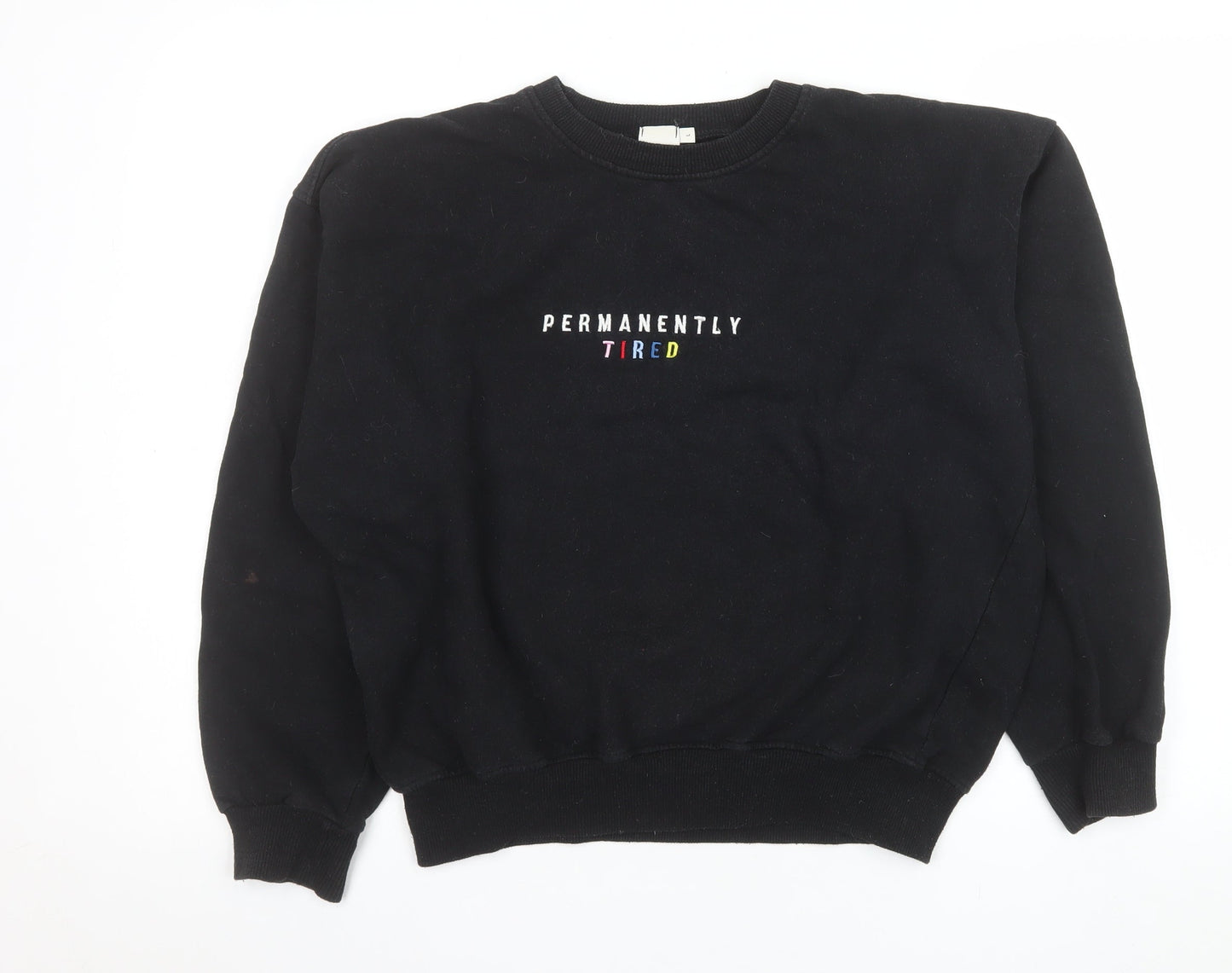 Skinnydip London Women’s Black L Sweatshirt Permanently Tired Graphic Print