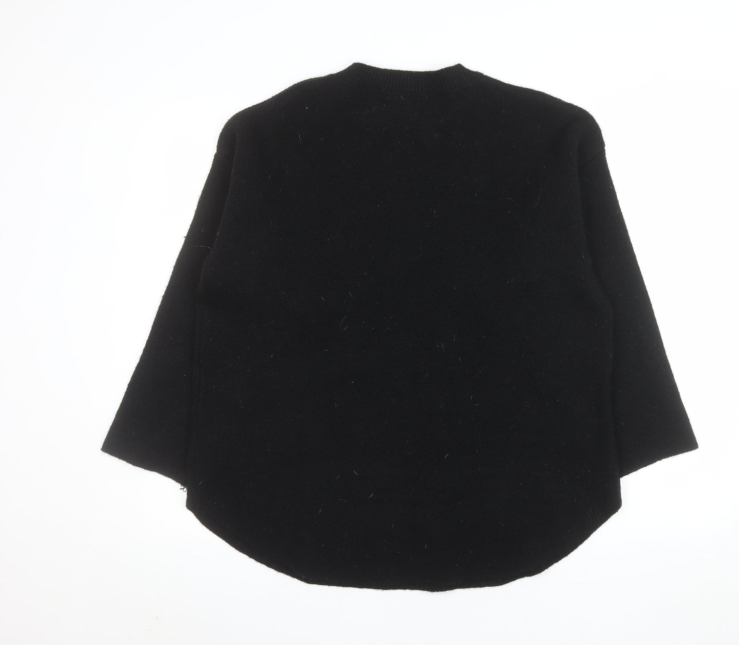 Alcedudu Women’s Black Crew Neck Knit Pullover Jumper Size L