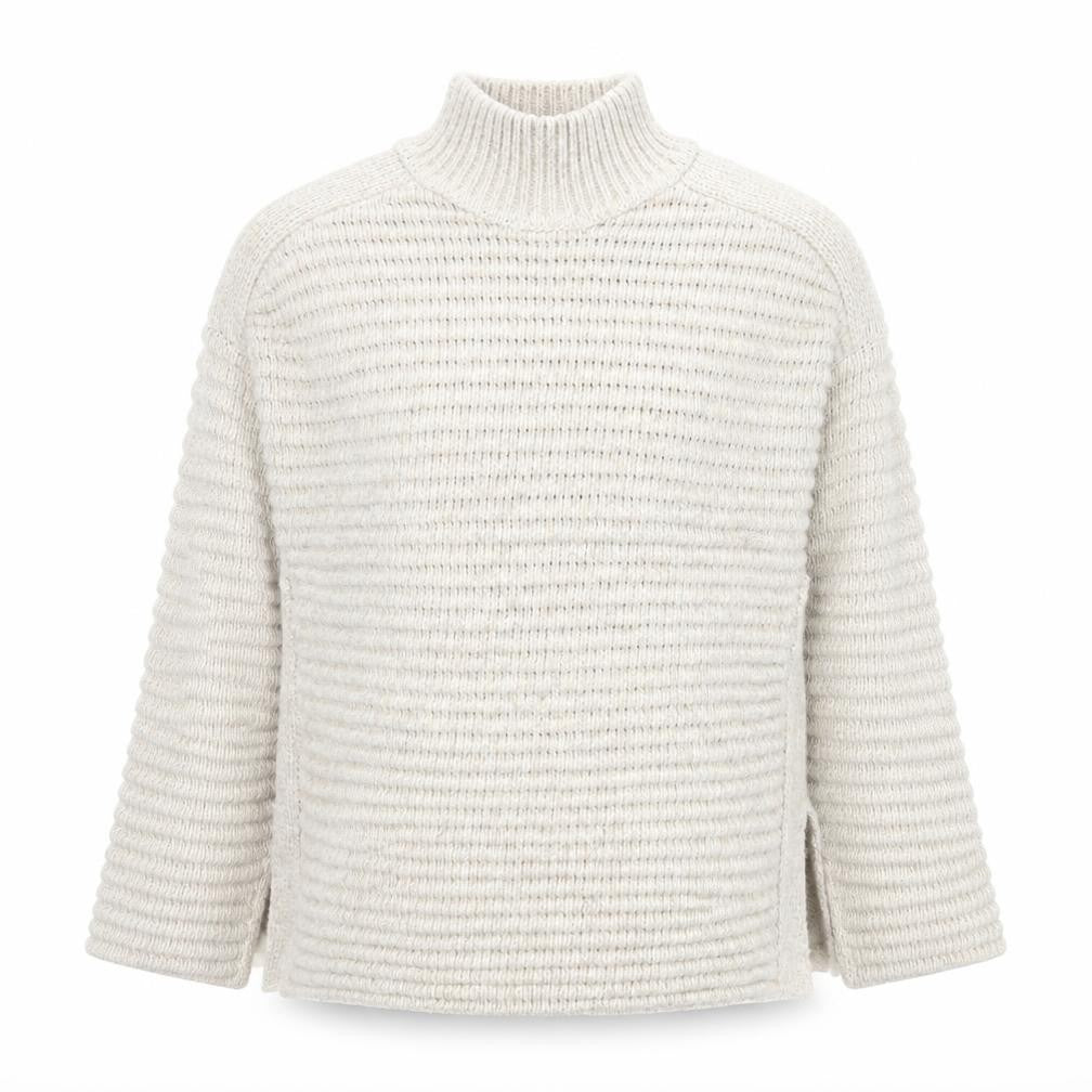 Marks & Spencer Men's Beige M Chunky Knit Mock Neck Jumper