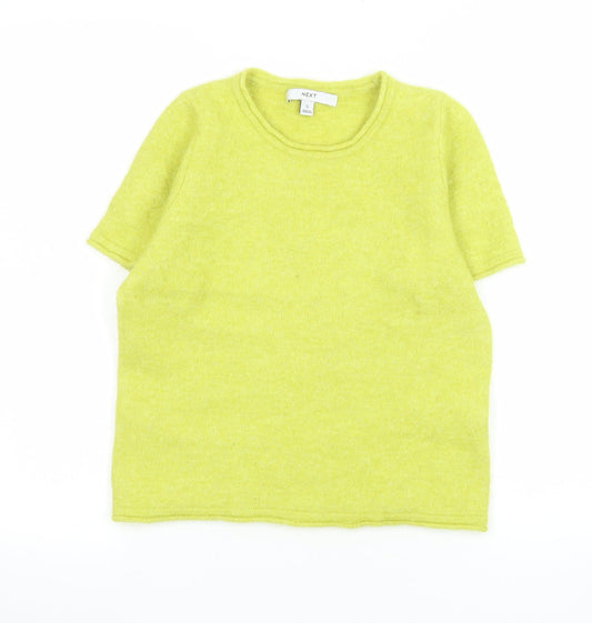 Next Women’s Yellow Alpaca Wool Blend Knit Short Sleeve T-Shirt Size S