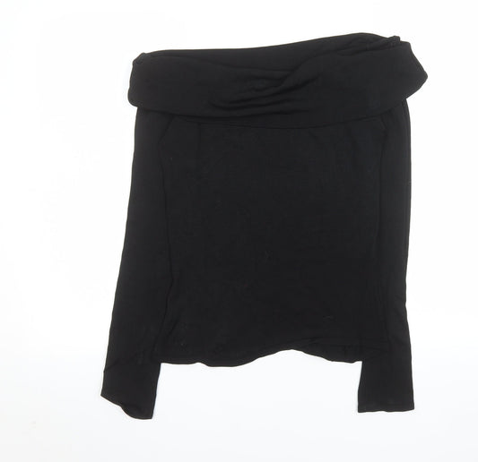 Karen Millen Women’s Black Off Shoulder Long Sleeve Blouse Size 10