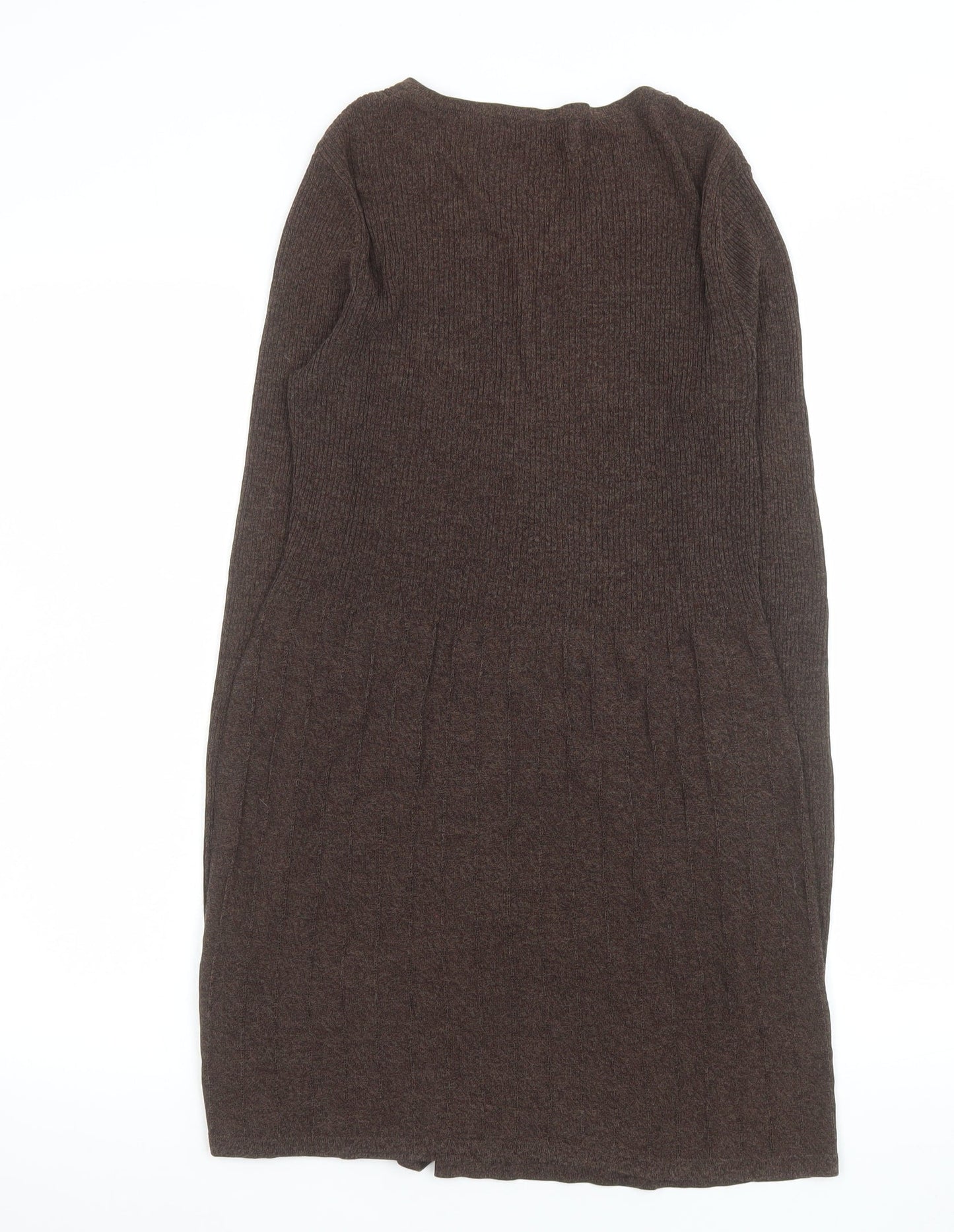 Monsoon Women Brown Wool Blend Knit Fit & Flare Dress UK 10