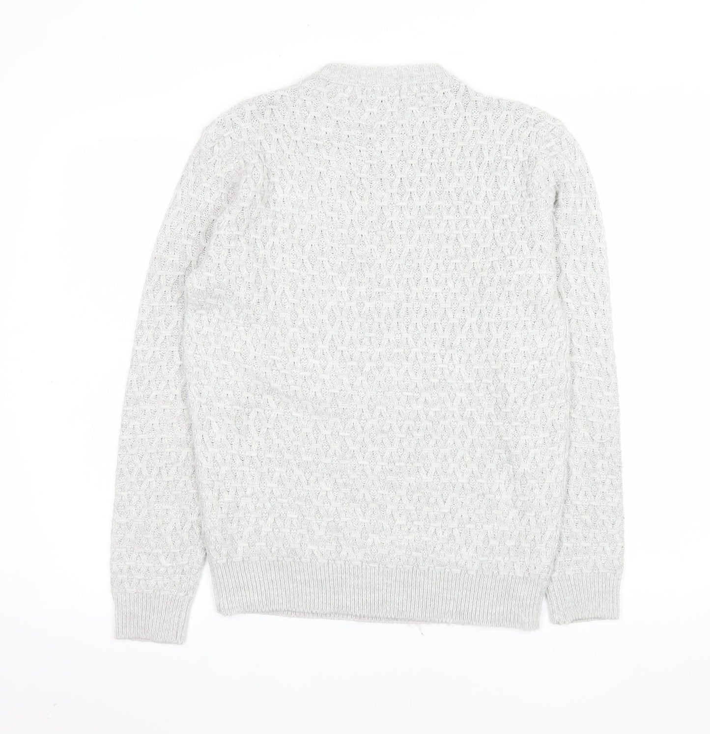 Clayton Men's Grey Cable Knit Pullover Jumper Size S