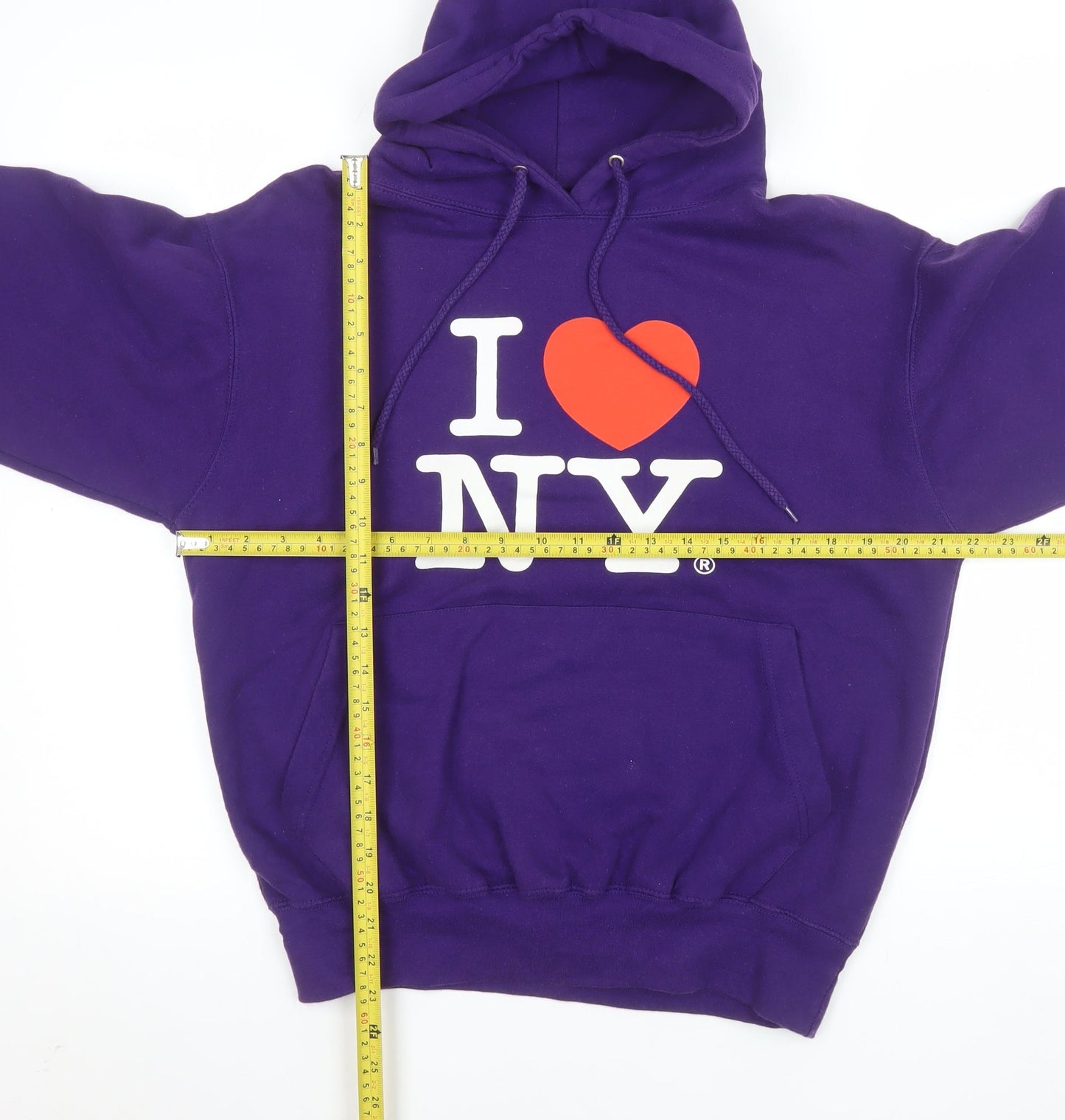 SUN USA Men's Purple I Love NY Pullover Hoodie Size S