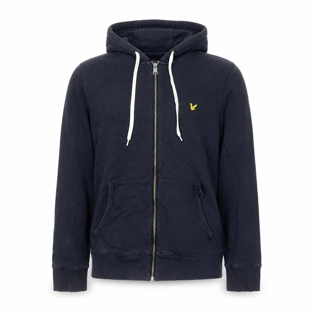 Lyle & Scott Men's Blue Full Zip Hooded Cotton Jacket Size L