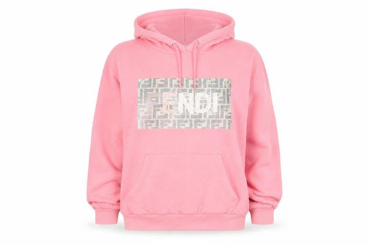 Light & Shade Women Pink Pullover Hoodie Medium Cotton Blend Logo