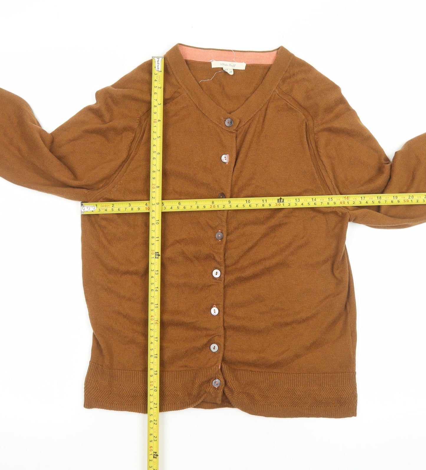 White Stuff Women’s Brown V-Neck Button Cardigan UK 10