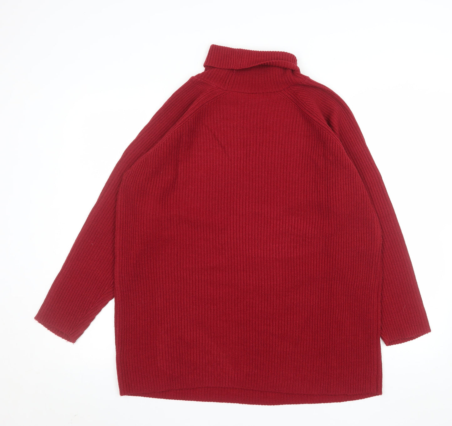 Marks and Spencer Womens Red Roll Neck Acrylic Jumper Size 10