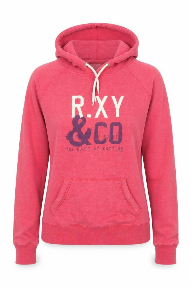 Roxy Women’s Pink Pullover Hoodie L Logo Surf Style