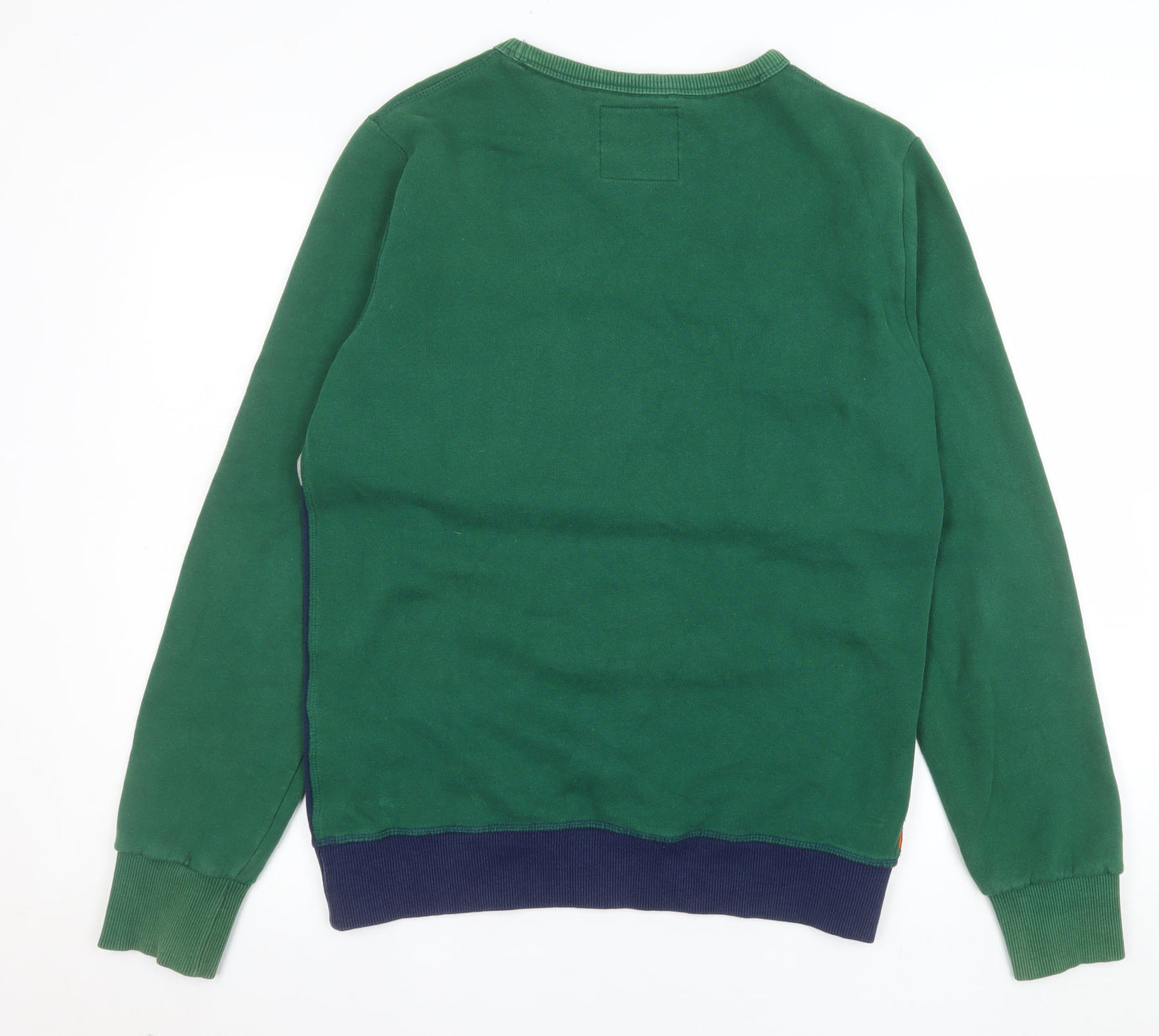 Superdry Men's Green Grey Blue Logo Pullover Sweatshirt Medium