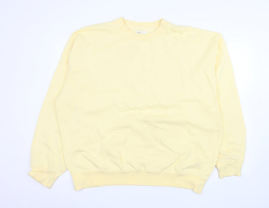 Colorful Standard Women Yellow Organic Cotton XXL Crew Neck Sweatshirt
