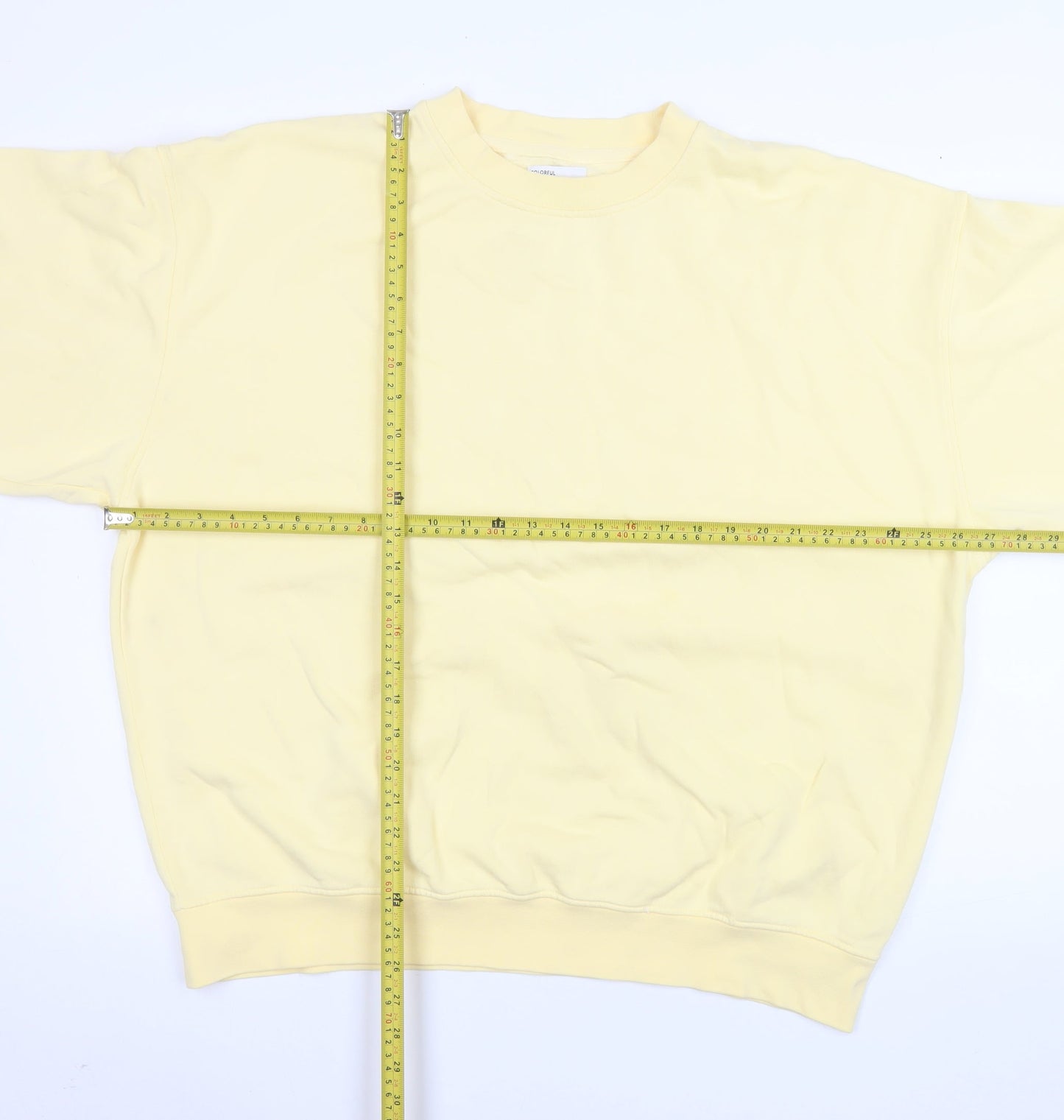 Colorful Standard Women Yellow Organic Cotton XXL Crew Neck Sweatshirt