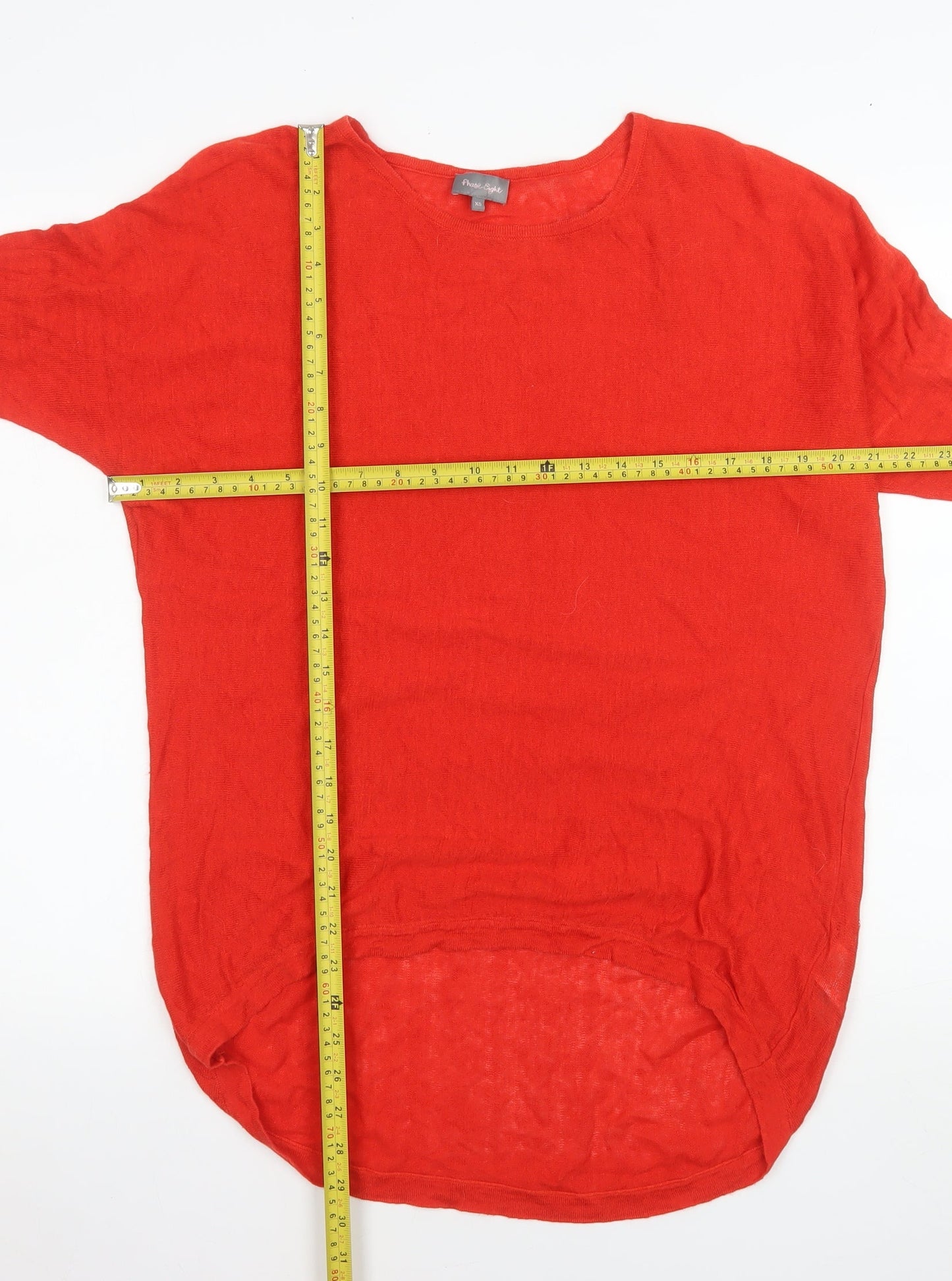 Phase Eight Women Red Linen Tunic Blouse XS Relaxed Fit