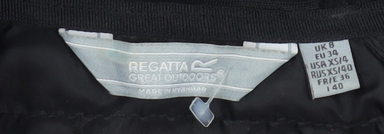 Regatta Great Outdoors Women's Black Hooded Puffer Jacket Size 8