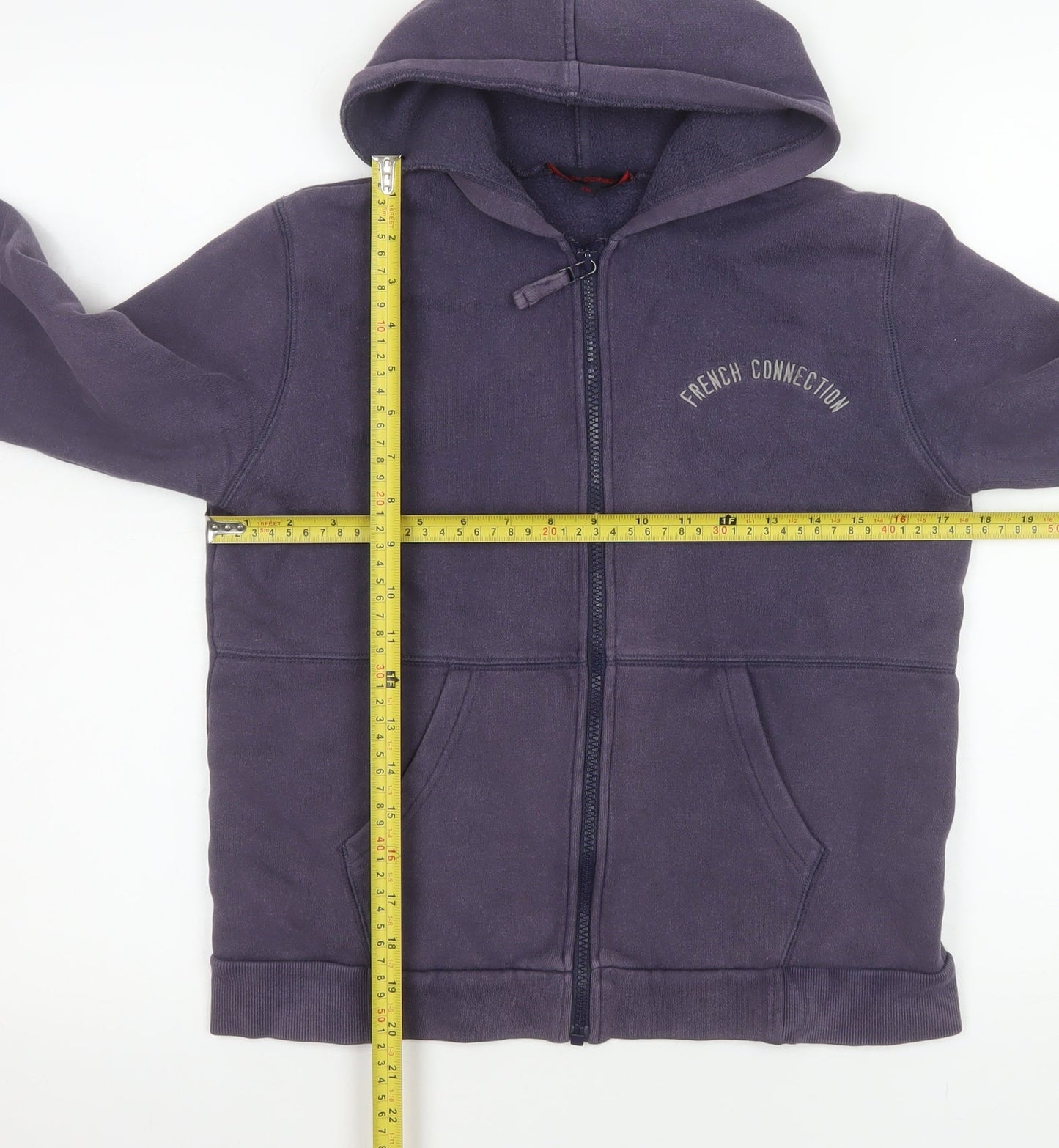 French Connection Girls Purple Hooded Full Zip Fleece Jacket Age 12