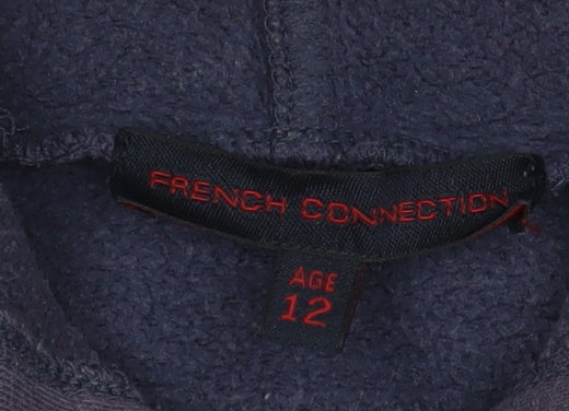 French Connection Girls Purple Hooded Full Zip Fleece Jacket Age 12